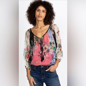 Johnny Was Ladies Gisele NWOT Multicolor Floral Peasant Blouse Size XL